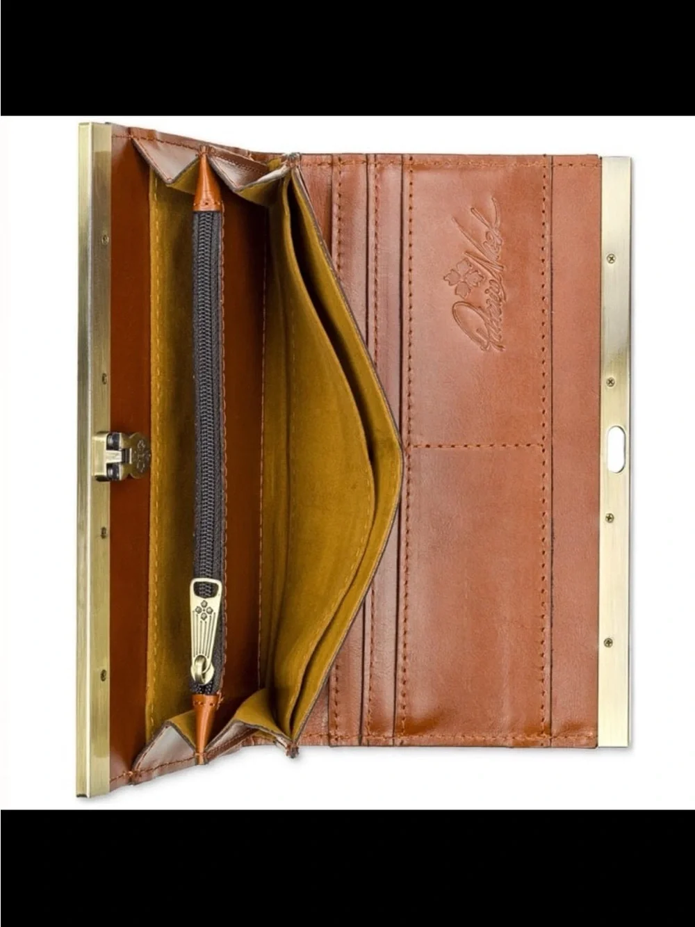 Patricia Nash Cauchy Tooled Floral Leather wallet color Florence gold